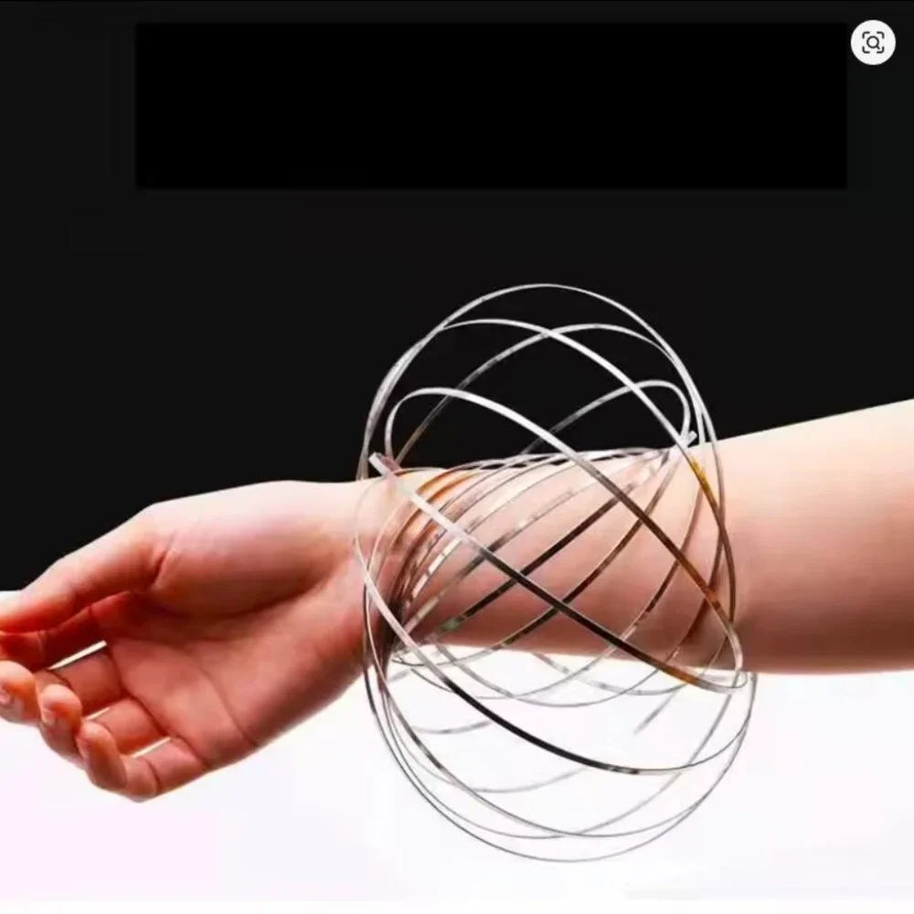 NEW Spinner Stainless Steel Flow Fidget Toy Flowing Arm Ring Toys Kinetic Spring